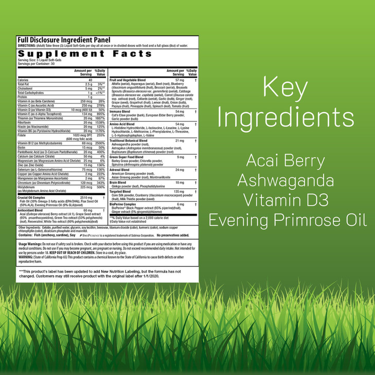 Irwin Naturals Living Green Liquid-Gel Multi for Women - 90 Liquid Soft-Gels