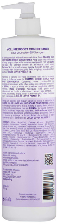 FRAMESI Color Lover Volume Boost Conditioner, 16.9 fl oz, Sulfate Free Volumizing Conditioner with Quinoa and Coconut Oil, Color Treated Hair