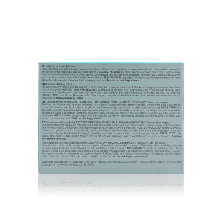 Martiderm Flash Ampoule for Women and Men with Hyaluronic Acid, Silica Complex and Tightening Proteins for Moisturising, Renewing and Inmediate Lifti