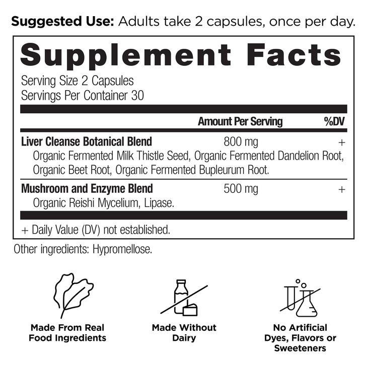 Ancient Nutrition Liver Detox Supplement, Ancient Herbals Liver Cleanse with Milk Thistle, Dandelion Root & Reishi for Optimal Liver Support, 1300mg,