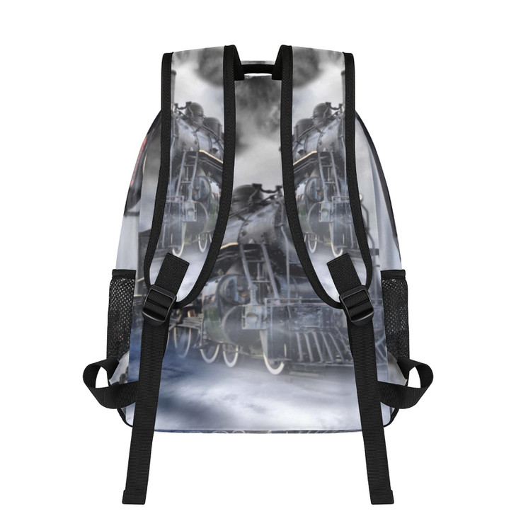 Bardic Steam Train School Backpack for Kids Girls Boys, Vintage Train Travel Backpack Lightweight Water Resistant School Bag Student Bookbag, Laptop