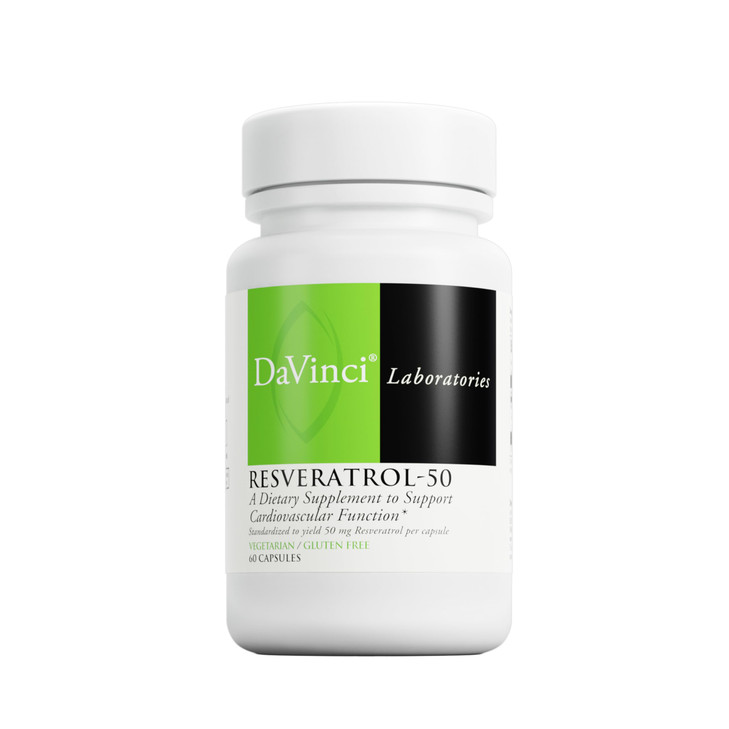 DAVINCI Labs Resveratrol-50 - Helps Support Immune System, Bone Health & Heart Health with Resveratrol* - Gluten-Free & Vegetarian - 60 Capsules