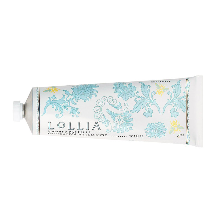 LOLLIA Wish Handcreme, 4 oz, Sugar Cane, Vanilla Bean, & Jasmine Scented Hand Cream for Women, Moisturizing Lotion for Dry Hands, Quick Absorbing She