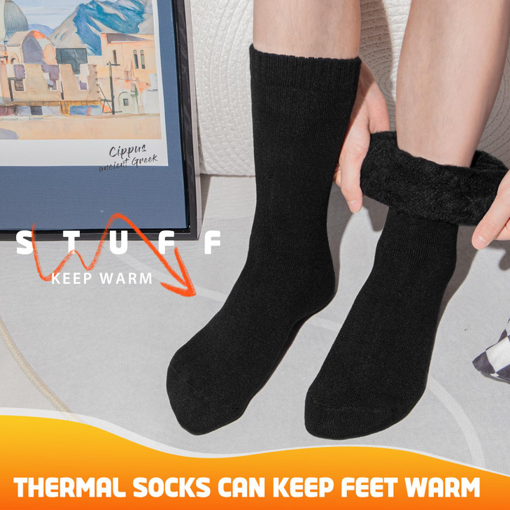 Loritta Thermal Socks for Men, Winter Warm Socks Mens for Cold Weather Extreme Temperatures, B1-Charcoal Grey (3 Pairs)