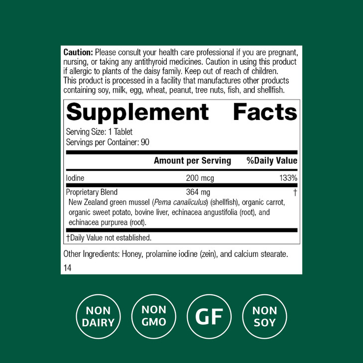 Standard Process Iodomere - Daily Supplement to Support Your Metabolism, Immune Function & Thyroid Hormone Production - Gluten-Free, Non-Dairy & Non-