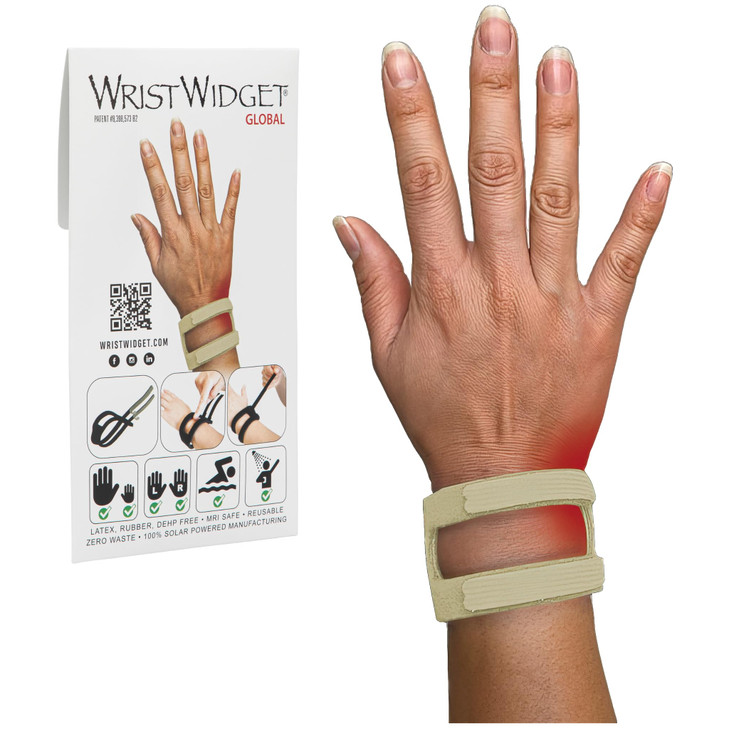 WristWidget® (Tan Adjustable Wrist Brace for TFCC Tears, One Size fits most. For Left and Right Wrists, Support for Weight Bearing Strain, Exercise