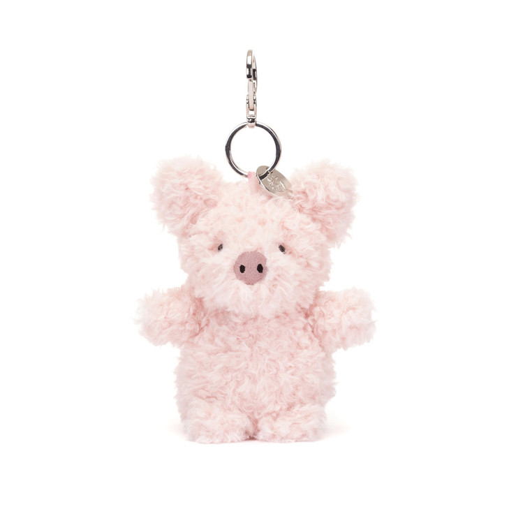 Jellycat Little Pig Bag Charm, 4 inches - Farmyard Plush Keychain - Great Gift Idea