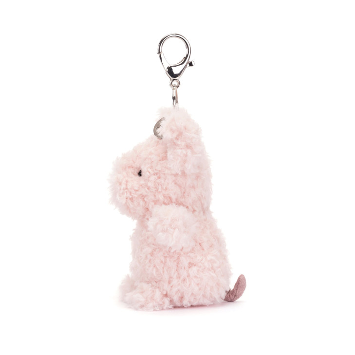 Jellycat Little Pig Bag Charm, 4 inches - Farmyard Plush Keychain - Great Gift Idea