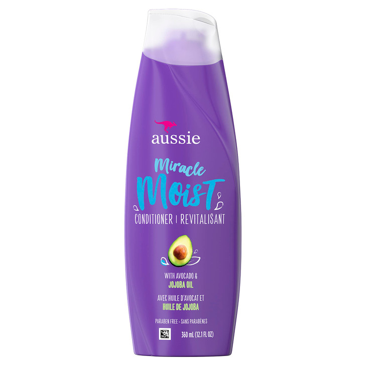 Aussie Paraben-Free Miracle Moist Conditioner w/Avocado & Jojoba Oil For Dry Hair, 12.1 fl oz