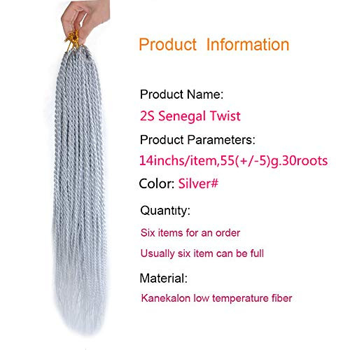 6Packs 14" 18" 24" Senegalese Twist Crochet Hair Braids Small Havana Mambo Twist Crochet Braiding Hair 2S Senegalese Twists Hairstyles For Black Wome