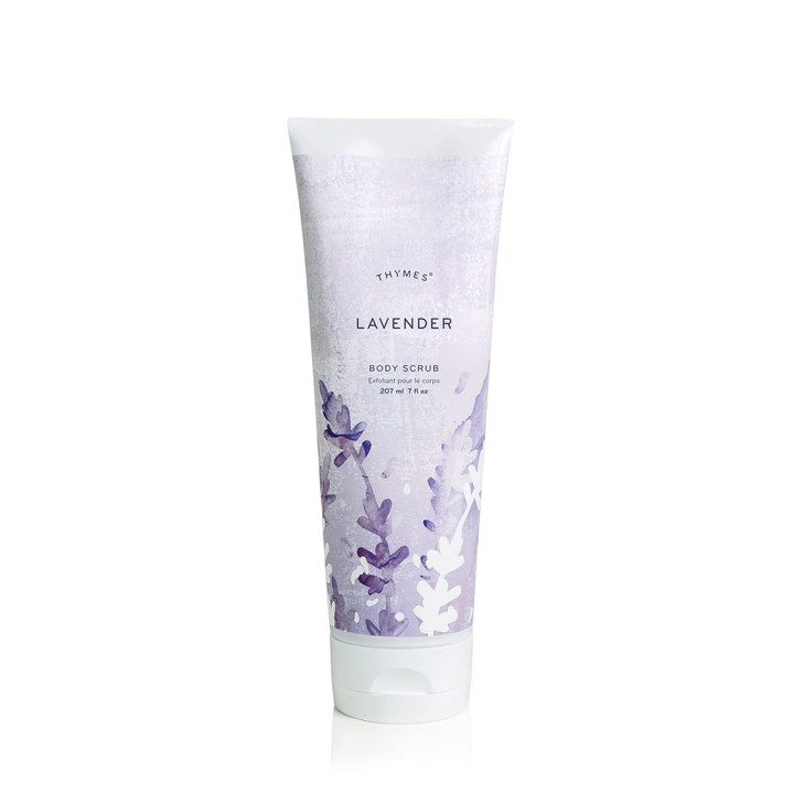 Thymes Lavender Body Scrub - Body Exfoliator for Skin Care Routine - Moisturizing and Exfoliating Body Scrub, Face Scrub, Foot Scrub (7 Fl Oz)