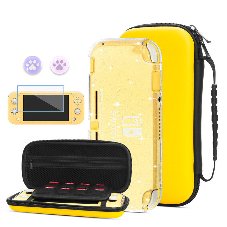 HYPERCASE Protective Case for Nintendo Switch Lite, Yellow Hard Shell Portable Travel Carrying Case Pouch for Nintendo Switch Console & Accessories,
