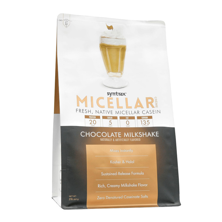 Syntrax Nutrition Micellar Creme, Fresh, Native Micellar Casein, Chocolate Milkshake, 2 lb