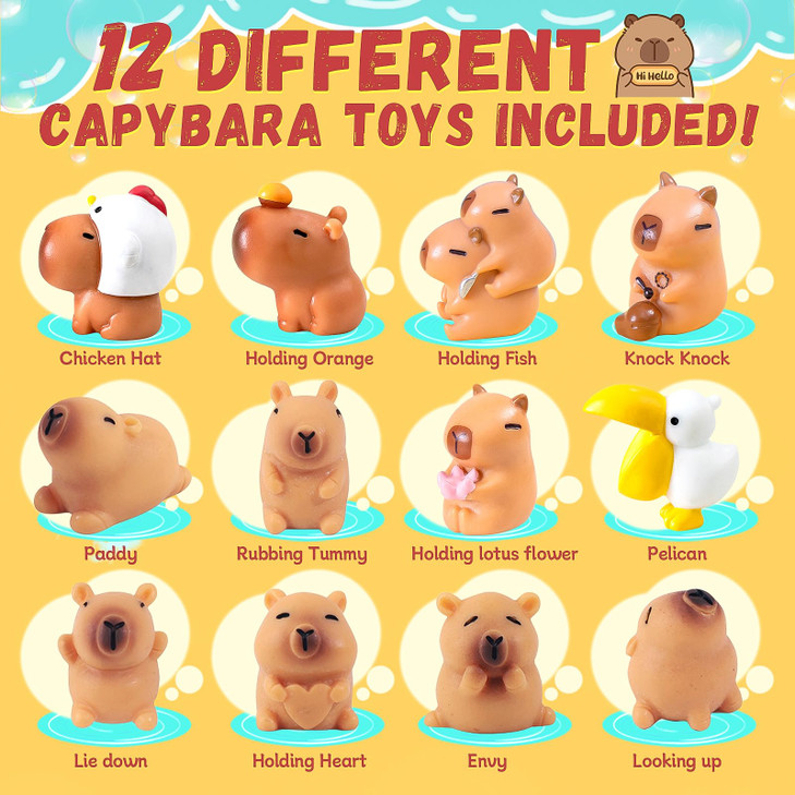 HAPGFS Bath Bombs for Kids with Surprise Inside Organic Bath Bombs Set for Girls Boys with Capybara Toys Inside Ideal Kids Birthday Christmas Easter