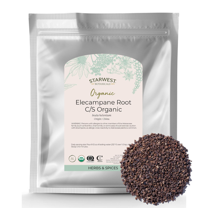 Starwest Botanicals Organic Elecampane Root - Dried Loose Herb for Tea, Tinctures, & Herbal Blends, Natural Wellness Support for Women & Men, Cut & S