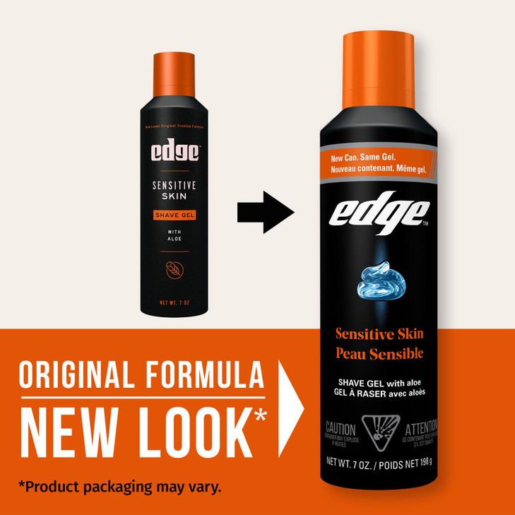 Edge Shaving Gel for Men, Sensitive Skin with Aloe, (6 Pack) - Shave Gel For Men That Moisturizes, Protects and Soothes To Help Reduce Skin Irritatio