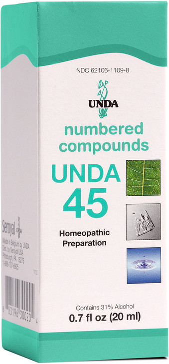 UNDA 45 Numbered Compounds | Homeopathic Preparation | 0.7 fl. oz.