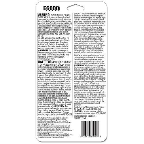 E6000 231020 Adhesive with Precision Tips, 1.0 fl oz