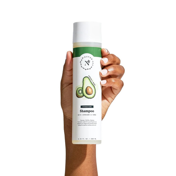 NaturAll Cleansing Sulfate-Free Avocado Shampoo | All Natural, Silicone-Free, Paraben-Free, Cruelty-Free | For Dry, Curly, Coily, or Frizzy Hair | 8