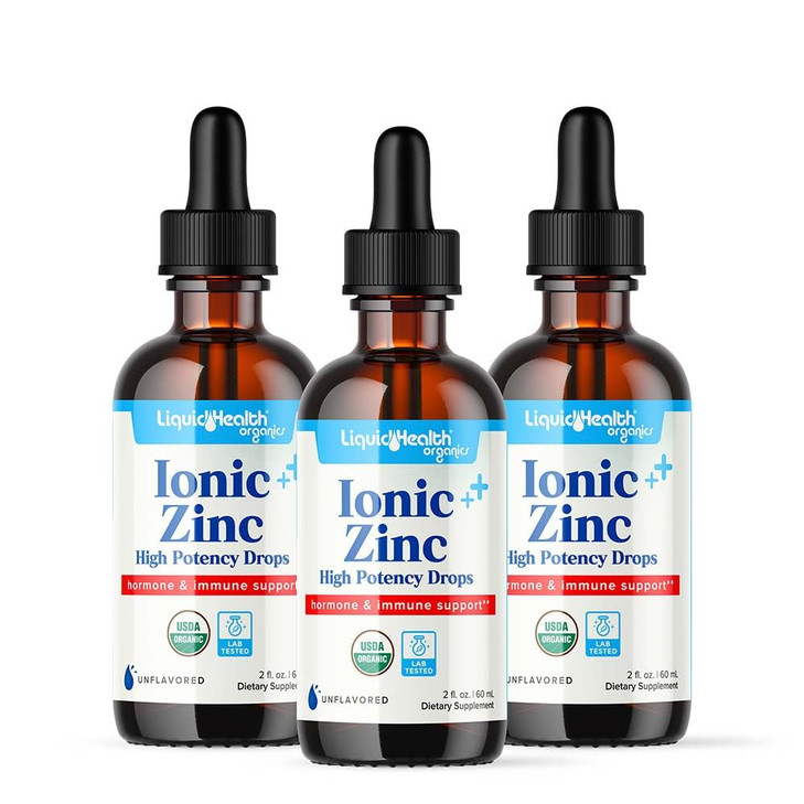 LIQUIDHEALTH USDA Organic Ionic Zinc High Potency Drops - Trace Mineral Liquid Vitamin Supplement for Adults, Kids - Immune & Digestive Support, Skin