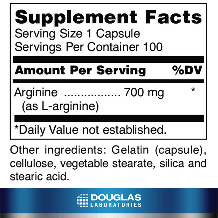 Douglas Laboratories L-Arginine (700 mg.) | Versatile Amino Acid | 100 Capsules