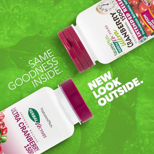 NaturesPlus Herbal Actives Ultra Cranberry 1500, 30 Tablets - Urinary Tract Support - Vegetarian, Gluten Free - 30 Servings