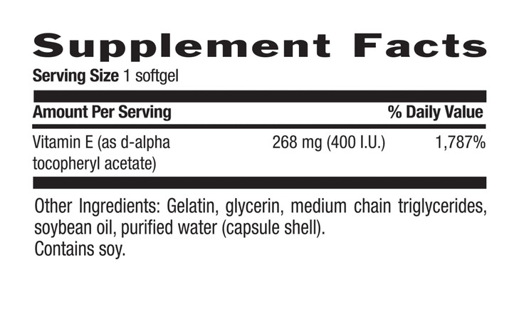 Country Life Natural Vitamin E - Supports Immune Health - 400 IU, 60 Softgels