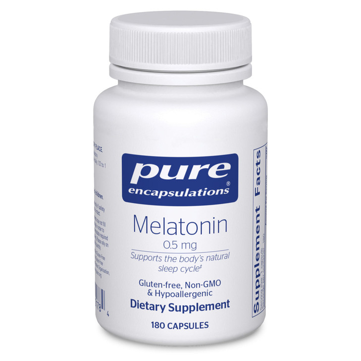 Pure Encapsulations Melatonin 0.5 mg - Natural Sleep Helper for Bedtime - Regulates Sleep-Wake Cycle - 0.5 mg Melatonin - Vegan & Non-GMO - 180 Capsu