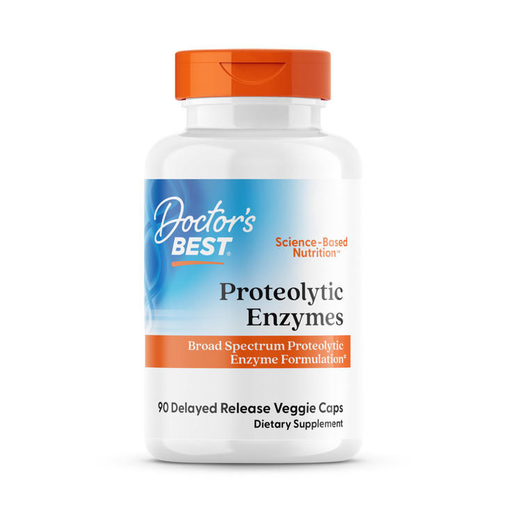 Doctor's Best Proteolytic Enzymes, Broad Spectrum Proteolytic Enzyme Formulation, Non-GMO, Vegetarian 90 Delayed Release Veggie Caps