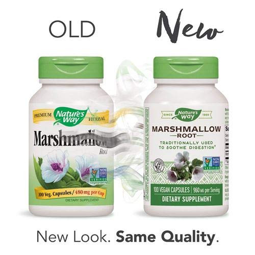 Nature's Way Marshmallow Root 480 mg, 100 Capsules, Pack of 2