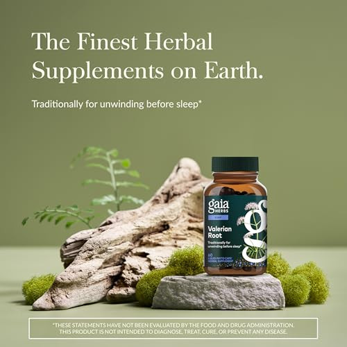 Gaia Herbs Valerian Root - Support for Calm & Relaxation to Prepare for Sleep* - with Valerian Root Extract - 60 Vegan Liquid Phyto-Caps (30 Servings