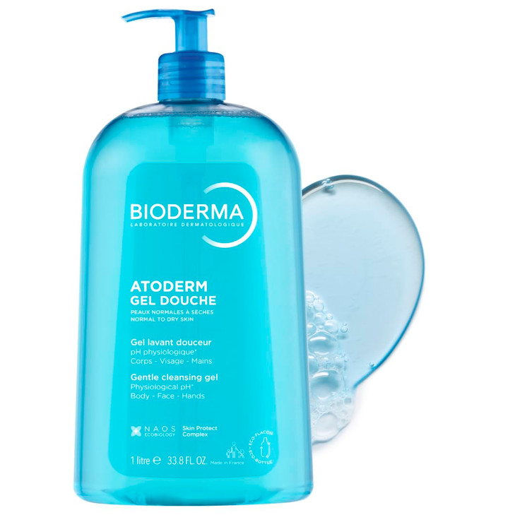 Bioderma - Atoderm Hydrating Shower Gel Body Wash - Moisturizing Face and Body Cleanser for Normal to Dehydrated Sensitive Skin