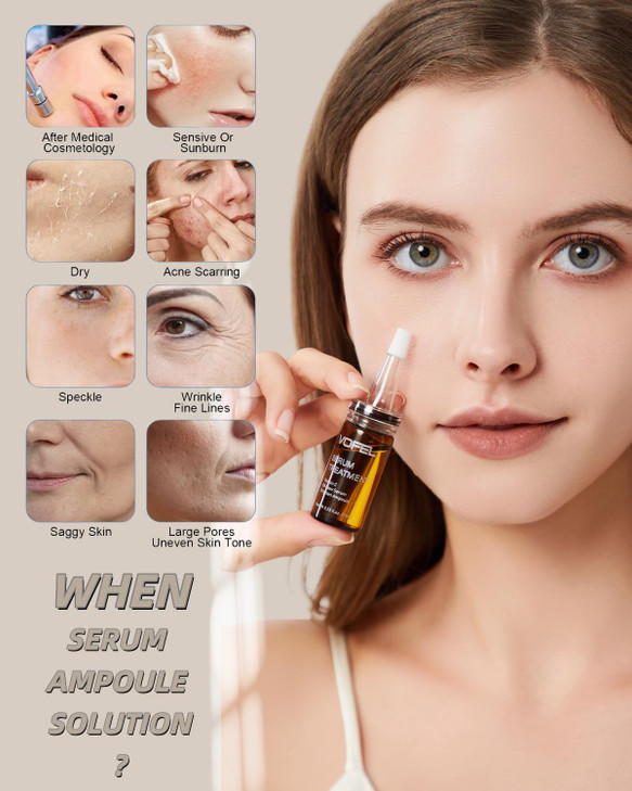 VOFEL Vitamin C Serum for Face Hyaluronic Acid Serum Anti Aging Moisturizer 0.35 oz 4 Vials Facial Serums BB Glow Starter Kit (4pc new vc kit)