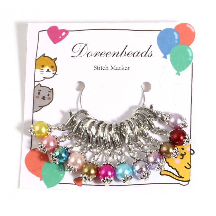 DoreenBeads 12Pcs Stitch Marker Charms for Knitting-Crochet Locking Stitch Marker Clip on Charms for Crocheting Weaving Sewing Jewelry Making DIY Cra