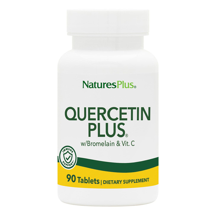 NaturesPlus Quercetin Plus with Vitamin C & Bromelain - 90 Vegetarian Tablets - Allergy Relief Supplement - Immune, Antioxidant & Anti-Inflammatory S