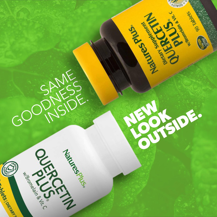 NaturesPlus Quercetin Plus with Vitamin C & Bromelain - 90 Vegetarian Tablets - Allergy Relief Supplement - Immune, Antioxidant & Anti-Inflammatory S