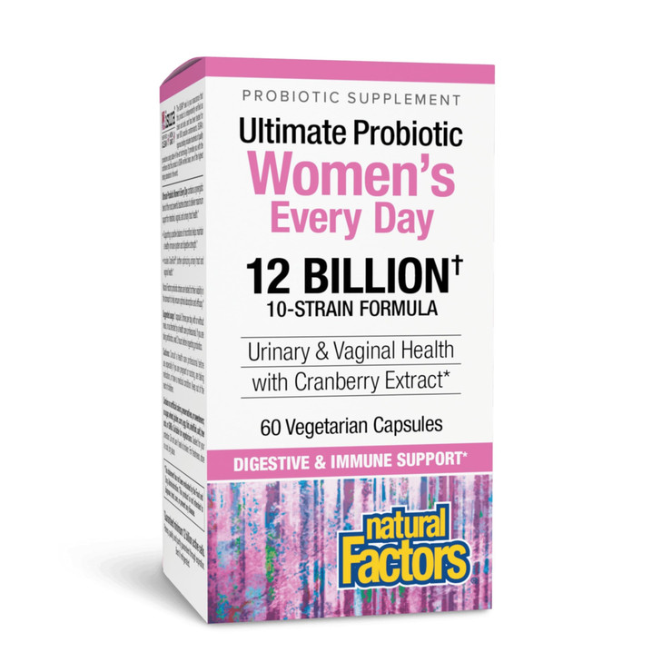 Natural Factors Ultimate Probiotic Women's Every Day - Digestive Health Support Supplement - Probiotic Supplement for Urinary Tract & Vaginal Health