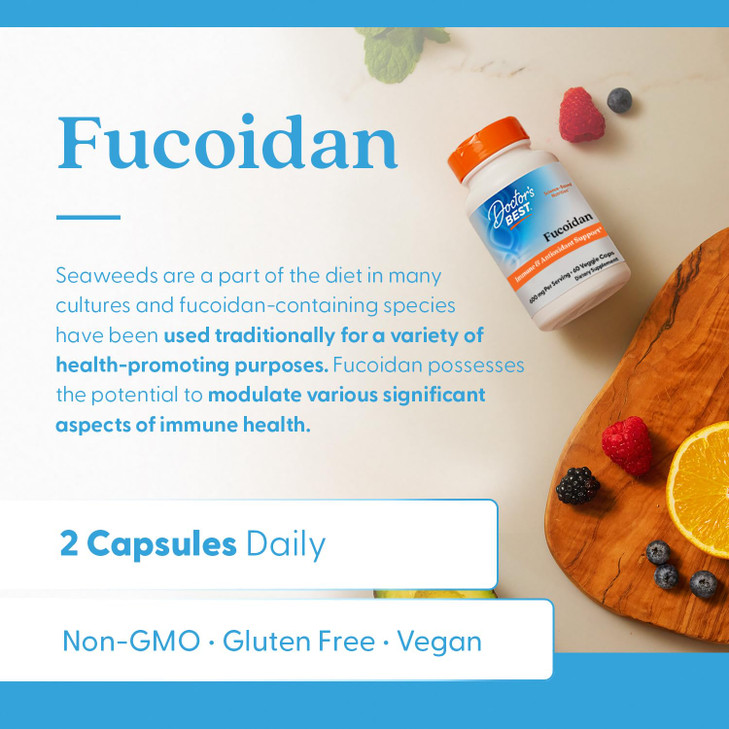 Doctor's Best Fucoidan 70%, Non-GMO, Vegan, Gluten Free, 60 Count