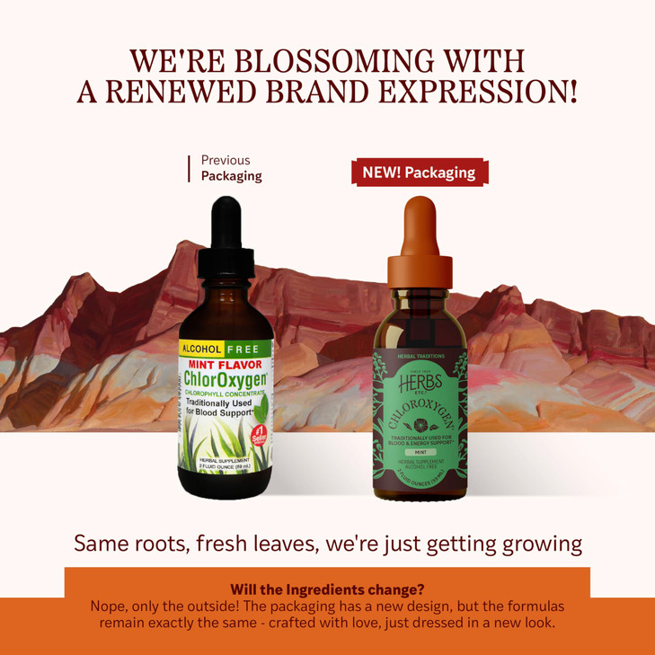 Herbs Etc. ChlorOxygen Chlorophyll Concentrate - Highly-Concentrated Energy Support - Aids Healthy Blood Circulation - Natural Vitality Support - Alc