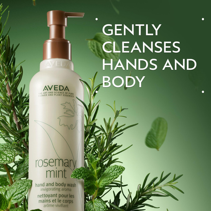 Aveda Rosemary Mint Hand & Body Wash | Liquid Hand Soap and Body Wash | with Invigorating Aroma of Certified Organic Peppermint & Rosemary, 8.5 Fl Oz