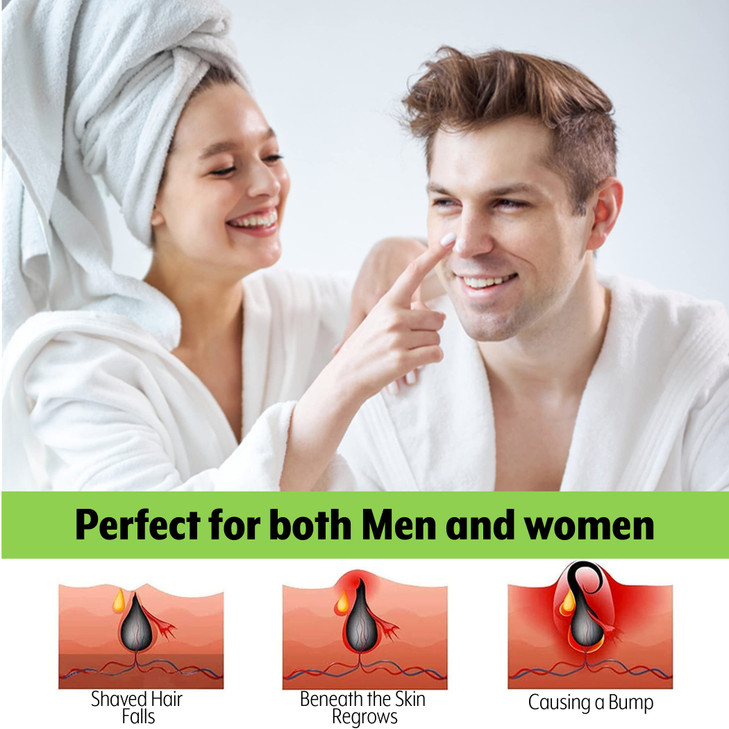 Princereigns Ingrown Hair Serum - Organic Razor Bump & Redness Solution for Men & Women, Ideal for Face, Bikini, Legs, Underarm, Prevents Future Ingr
