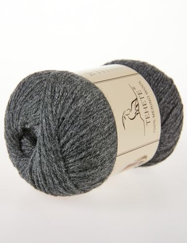 TEHETE 100% Merino Wool Yarn for Knitting 3-Ply Luxury Warm Soft Lightweight Crochet Yarn (Beige)