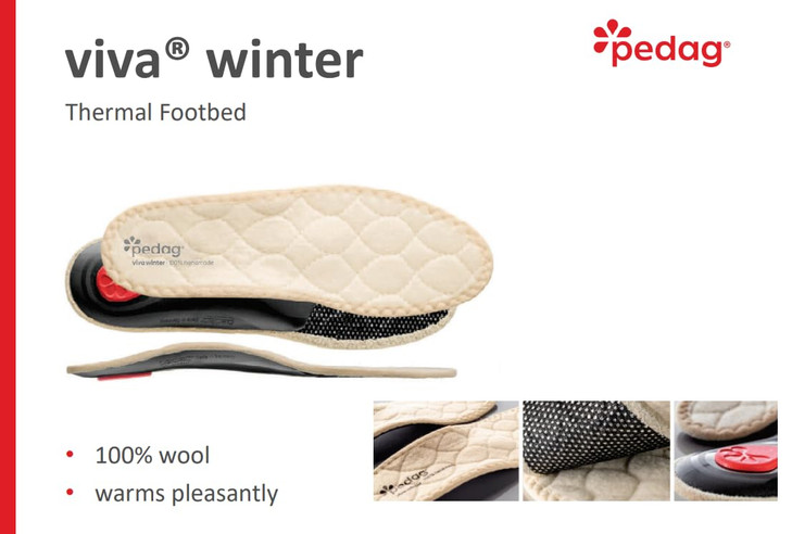 Pedag Viva Winter | Insulating Insoles | Made in Germany | Heel Cushion, Longitudinal & Metatarsal Arch Support | Boost Warmth & Comfort | 1 Pair | M