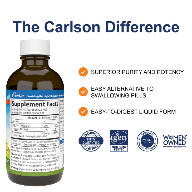 Carlson Labs Vitamin B-6 Liquid, 4 oz