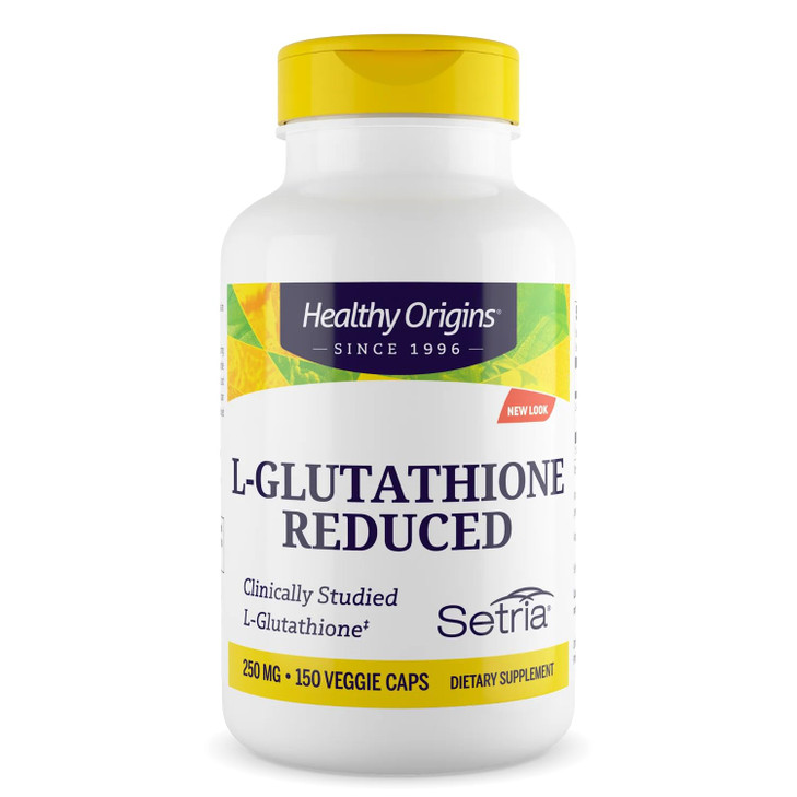 Healthy Origins L-Glutathione 250 mg (Setria, Non-GMO, Gluten Free, Antioxidant, Immune Support, Skin Support), 150 Veggie Caps