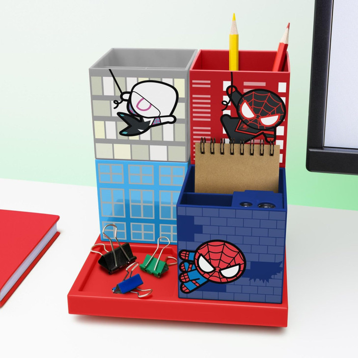 Paladone Spiderman Official Licensed Comic Book Desktop Organizer, Gamer and Comic Series Fan Decor and Gift, Nostalgic Marvel Superhero Desk and Tab