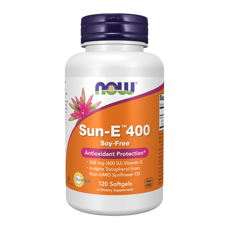 NOW Foods Supplements, Sun-E 400 IU with d-alpha Tocopherol from Non-GMO Sunflower Oil, 120 Softgels