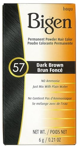 Bigen Powder Hair Color #57 Dark Brown 0.21oz (6 Pack)
