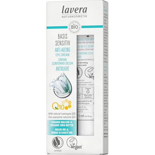 lavera Anti-Aging Eye Cream - with innovative natural composition of coenzyme Q10 - Organic Jojoba Oil & Aloe Vera to actively fight wrinkles - fine