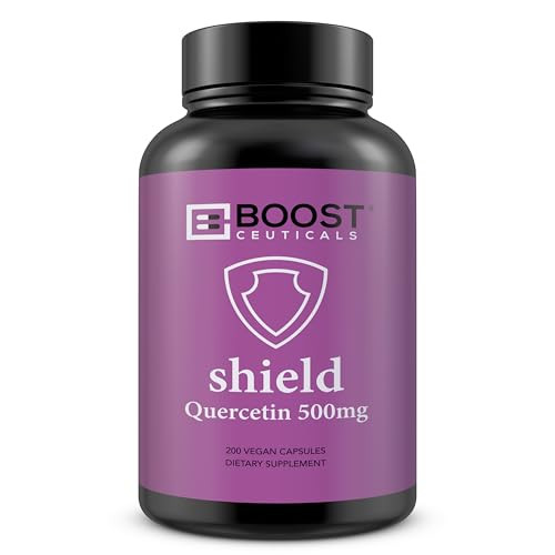 BoostCeuticals Quercetin 200 500mg Vegan Capsules  No Stearates Non GMO Gluten Free Antioxidant Bioflavanoid - Over 6 Months Supply